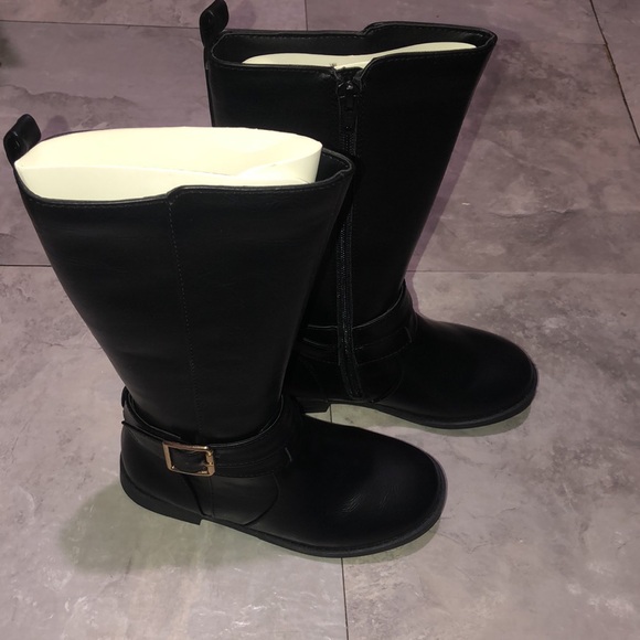 Size 13c toddler girl black knee high boots the children’s place brand new gold - Picture 3 of 7